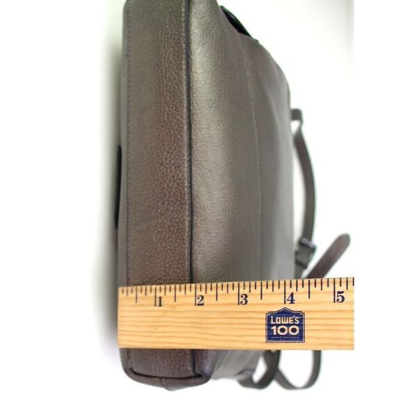 Cole Haan METALLIC BROWN REAL LEATHER ZIP X-BODY ORGANIZER SHOULDER BAG HANDBAG - Picture 9 of 16